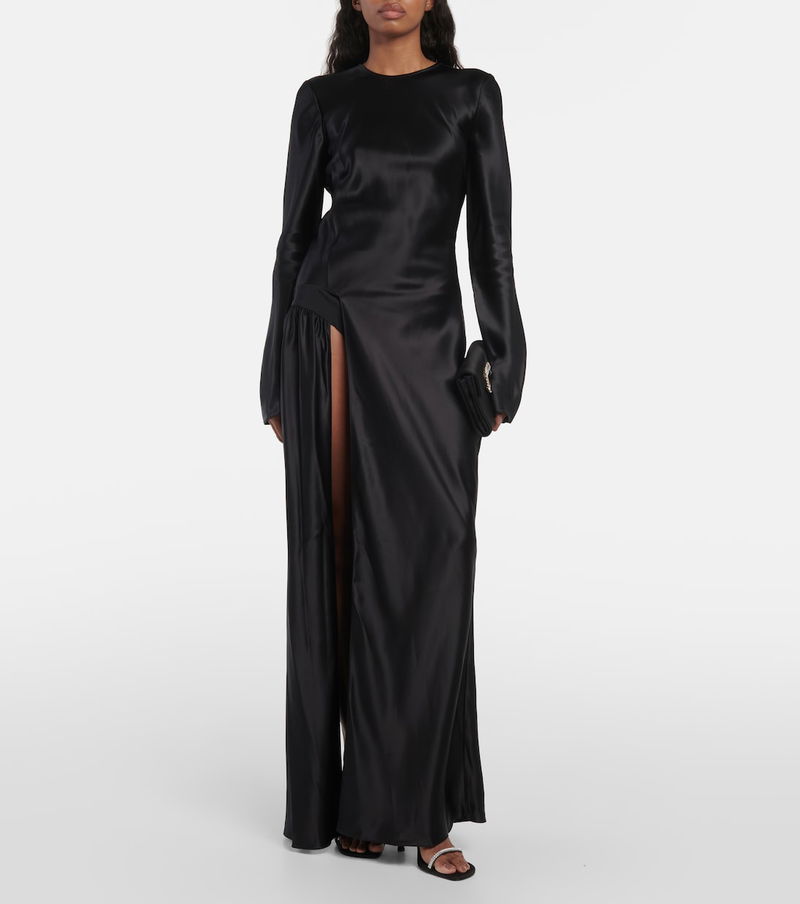 CHRISTOPHER ESBER Palladium Satin Gown in Black | Endource