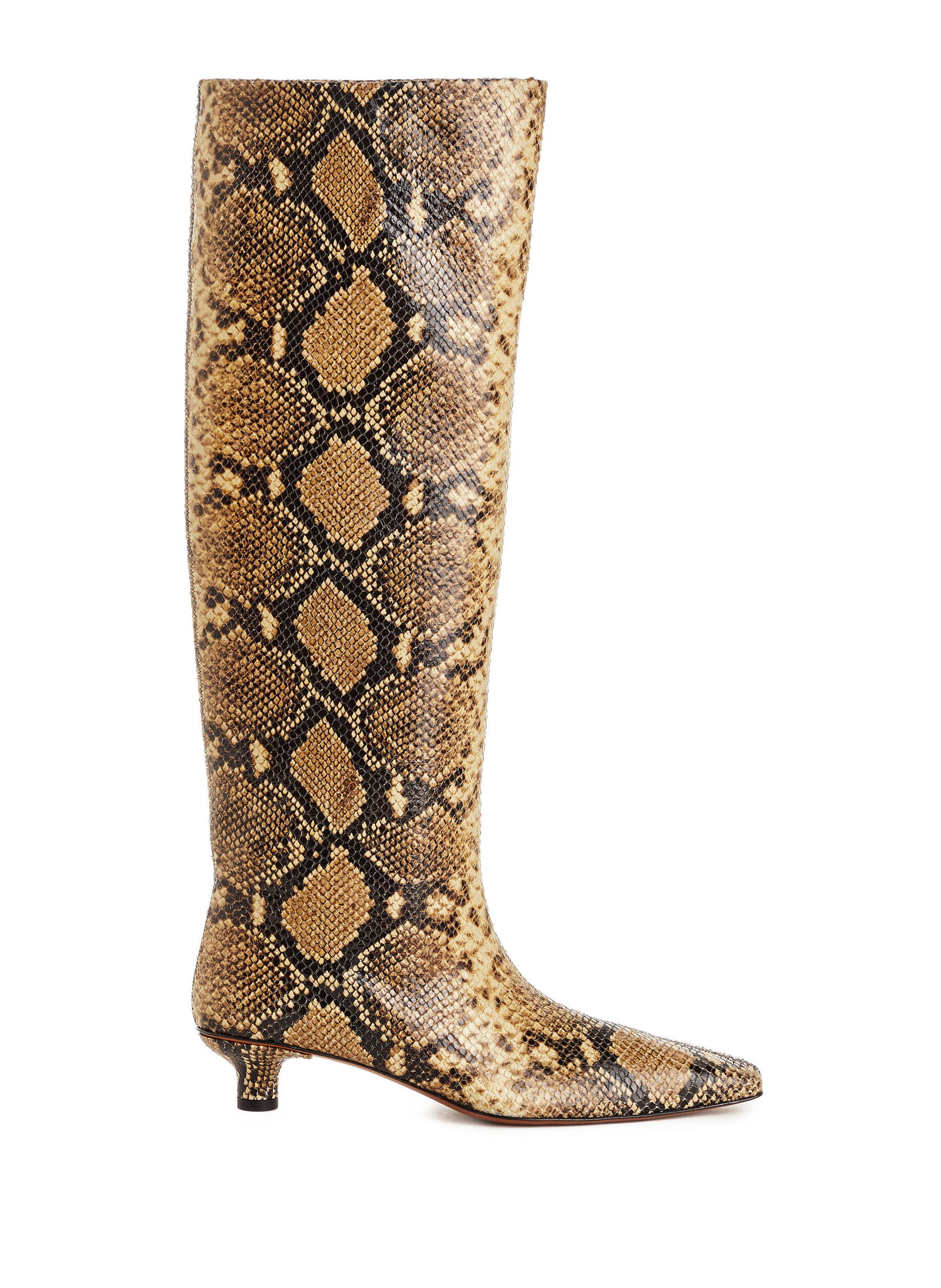 low heel snakeskin boots