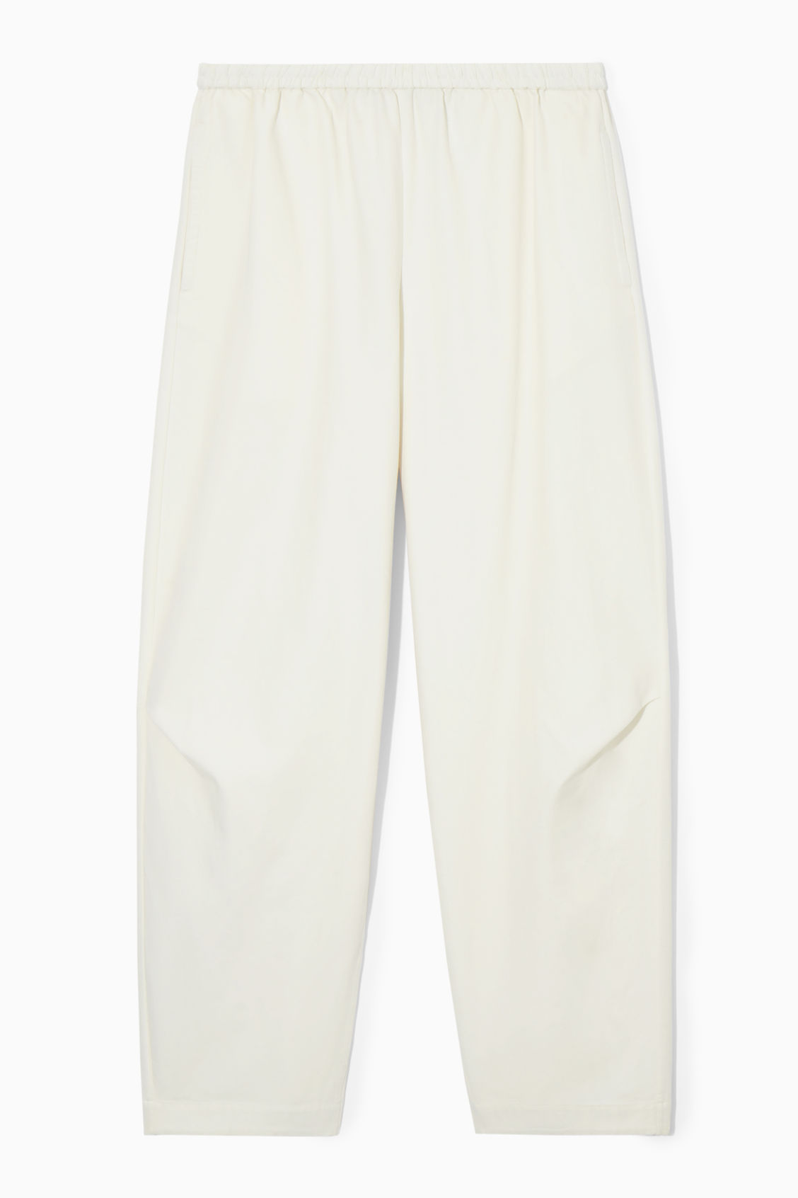 COS Elasticated Barrel-Leg Trousers in OFF-WHITE | endource