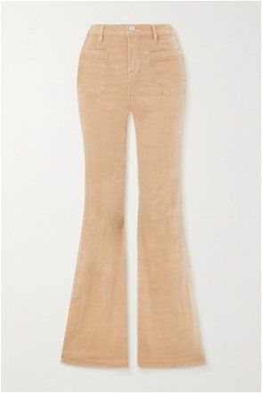 Cotton corduroy flared pants in pink - Ganni