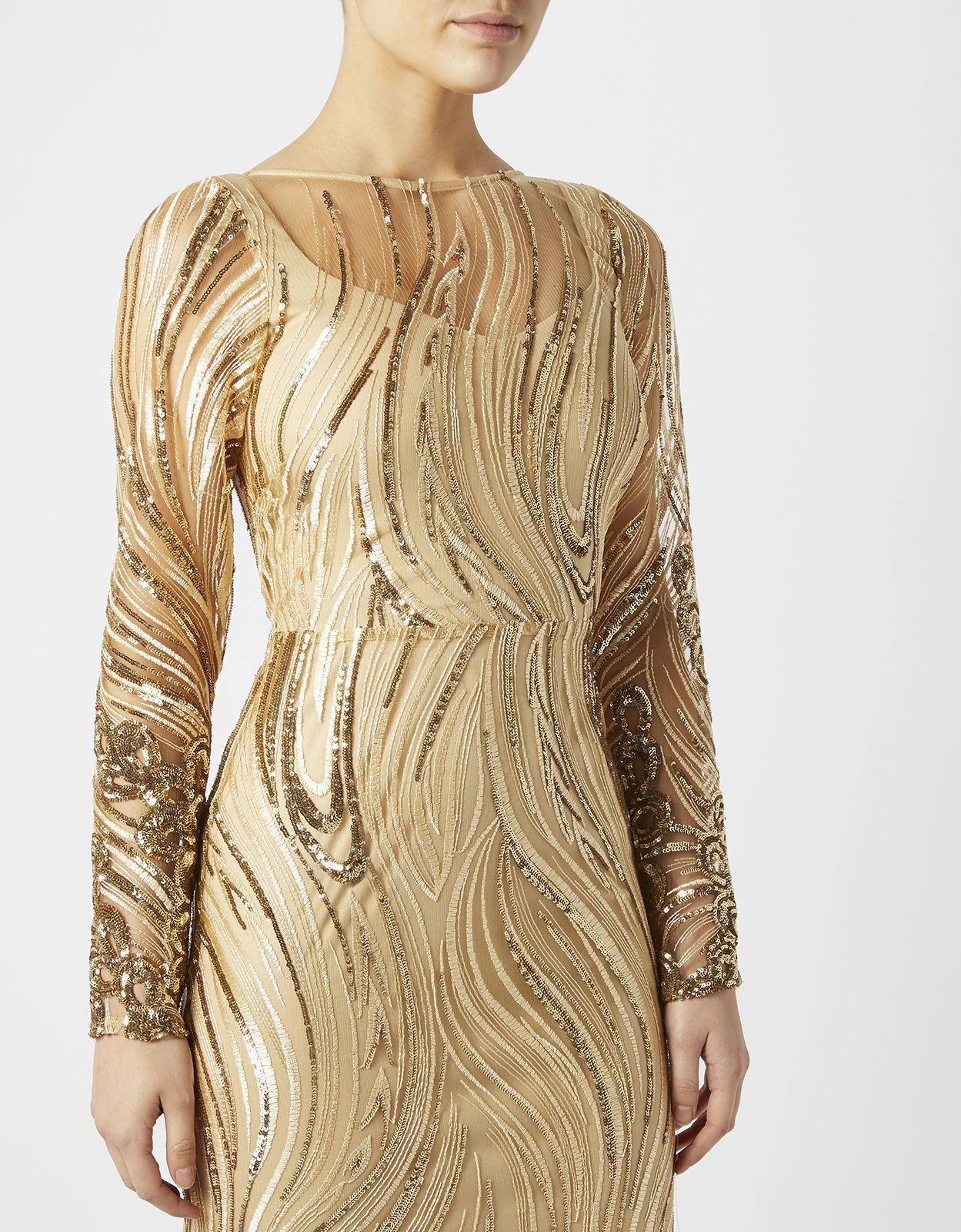 Knit Dress Gold Monsoon Dress Morticia Maxi Dress In Chain Knit Gold