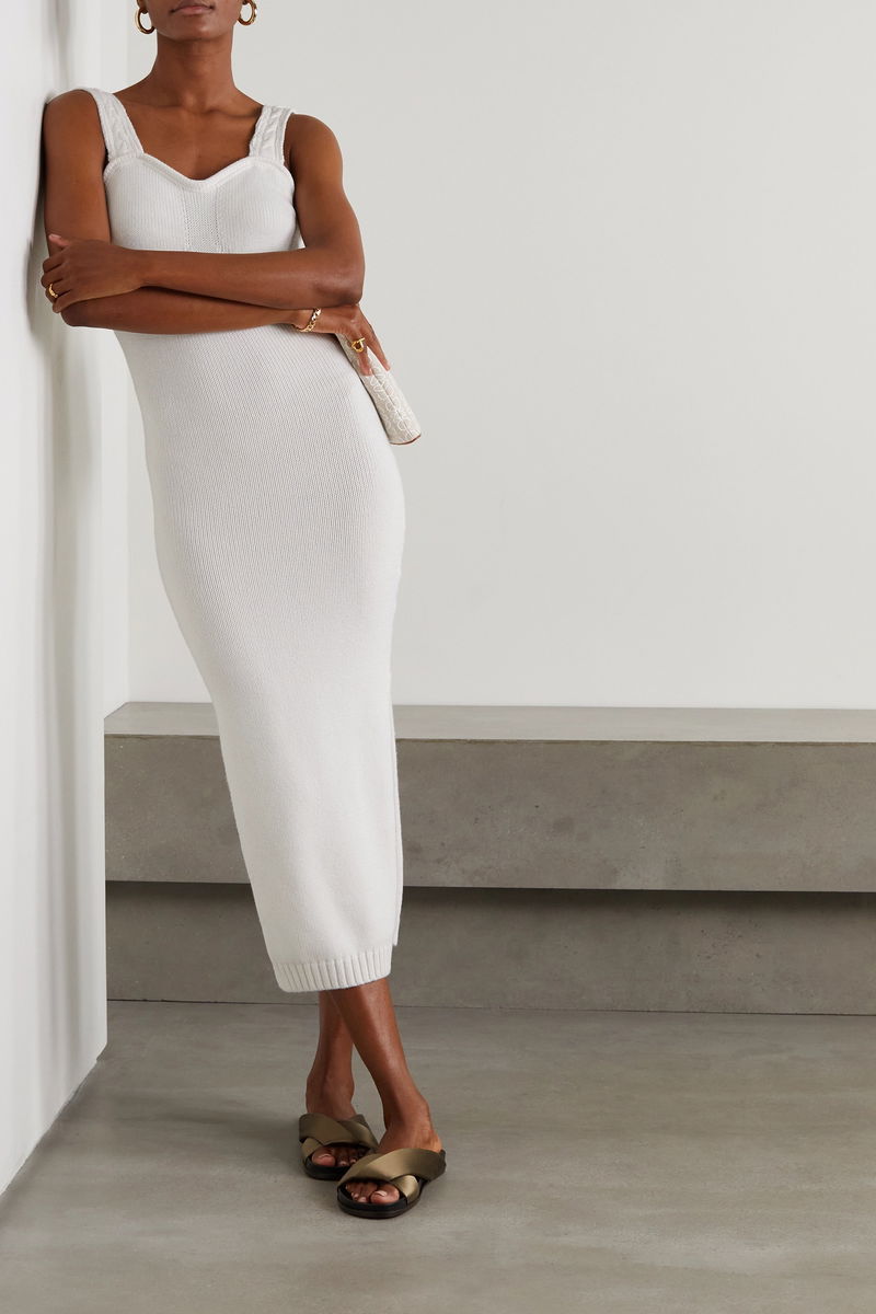 JOSLIN Skye Cotton And Cashmere-Blend Midi Dress | endource