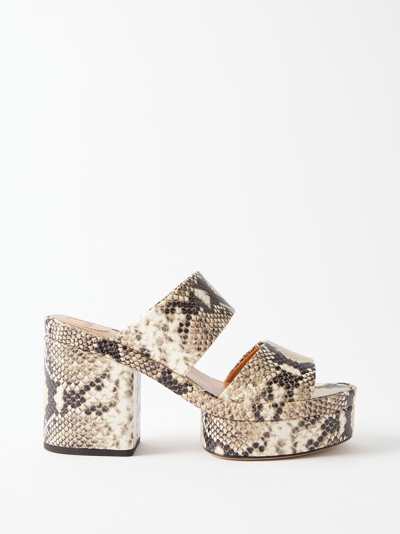 CHLOÉ Odina Python-Effect Platform Sandals | endource