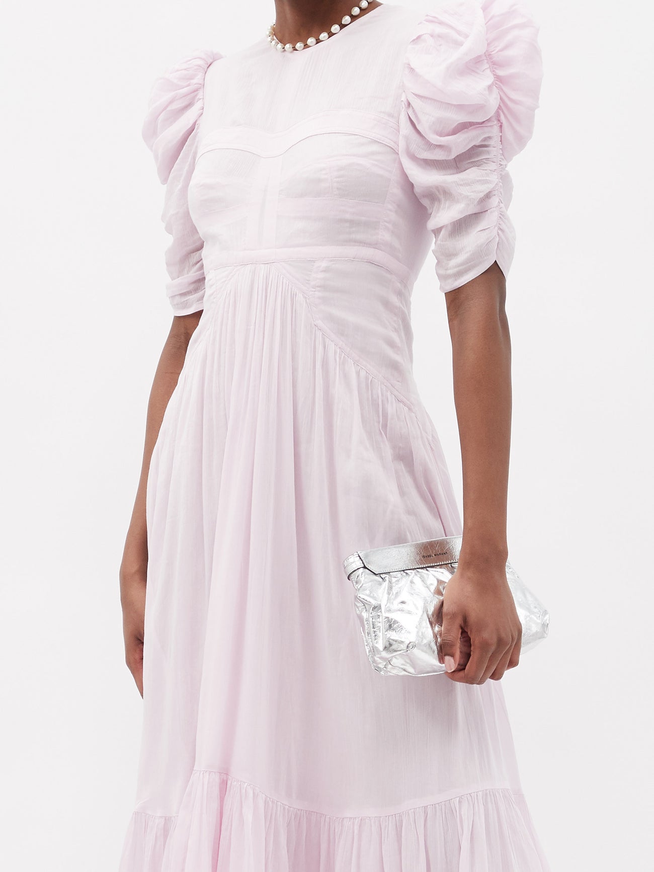 ISABEL MARANT Katici Puffed-Sleeve Cotton-Blend Voile Maxi Dress 