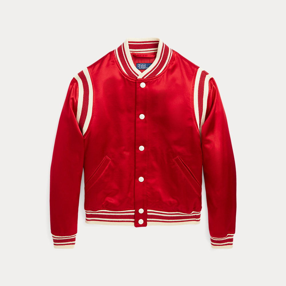 RALPH LAUREN Polo Ball Satin Rally Jacket in Red | Endource