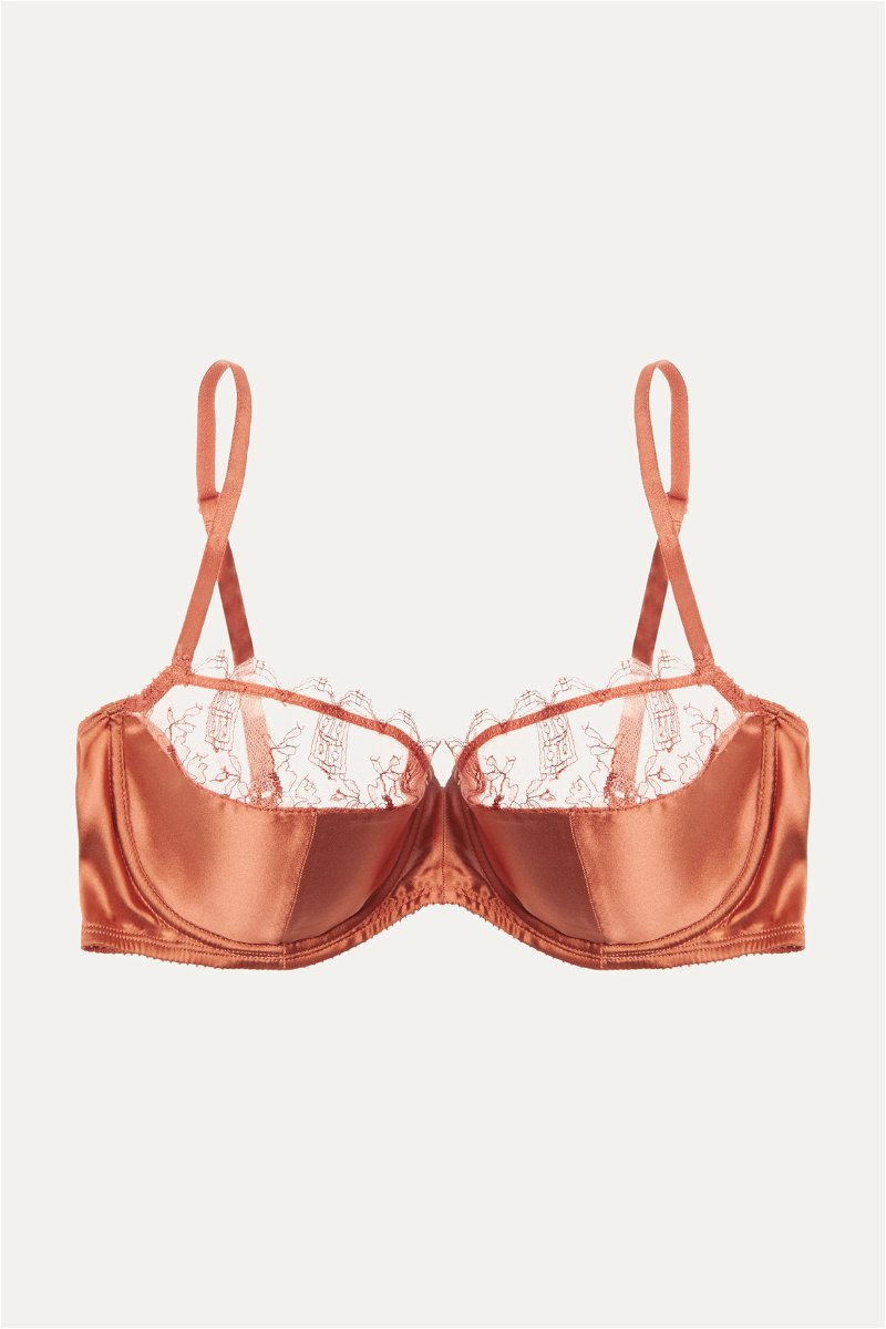 ERES La Pagode Port Royal lace-trimmed stretch-Satin Balconette Bra in  Metallic