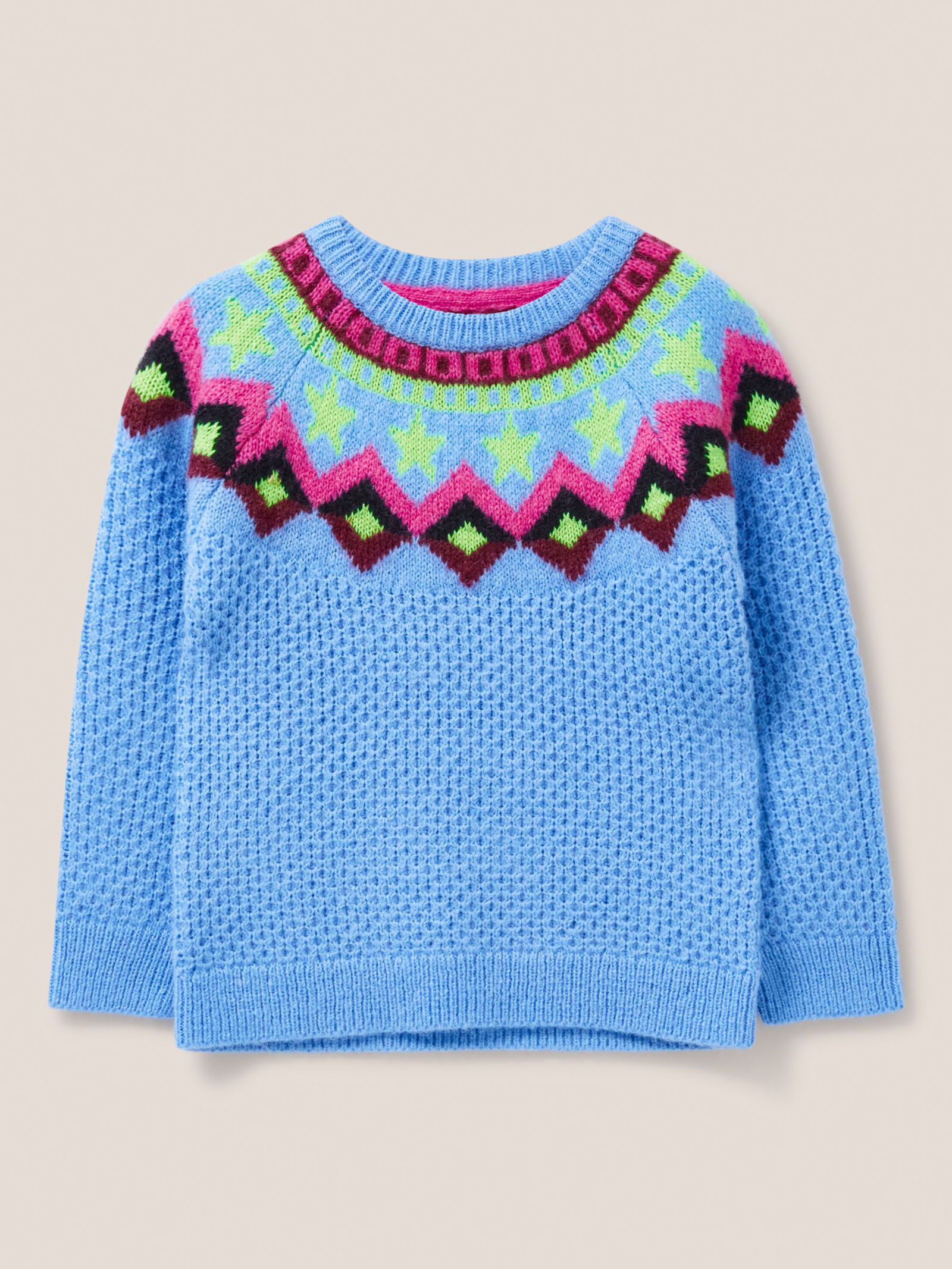 WHITE STUFF Fair Isle Jumper in Blue/Multi | Endource