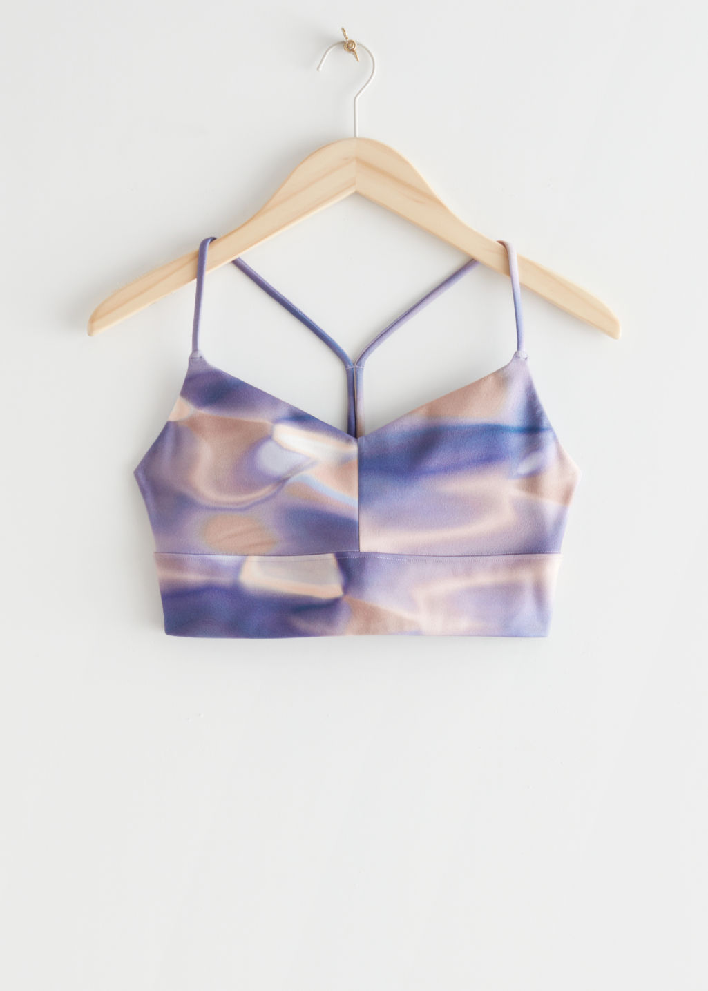  OTHER STORIES Quick-Dry Halter Yoga Bra in Lilac Print