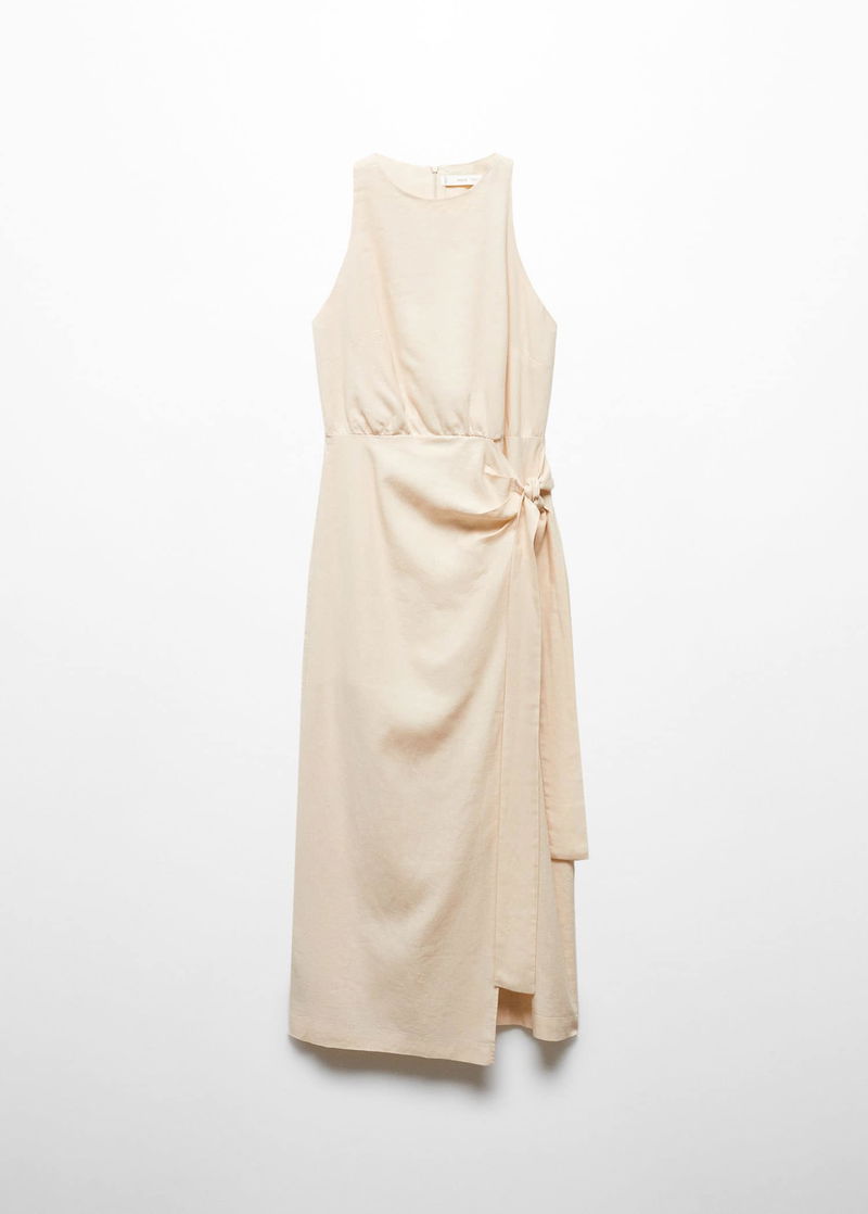 hooded linen dress Blue hooded dressy linen kaftan dress with pockets, chic Linen caftans –  Gipci main image 0