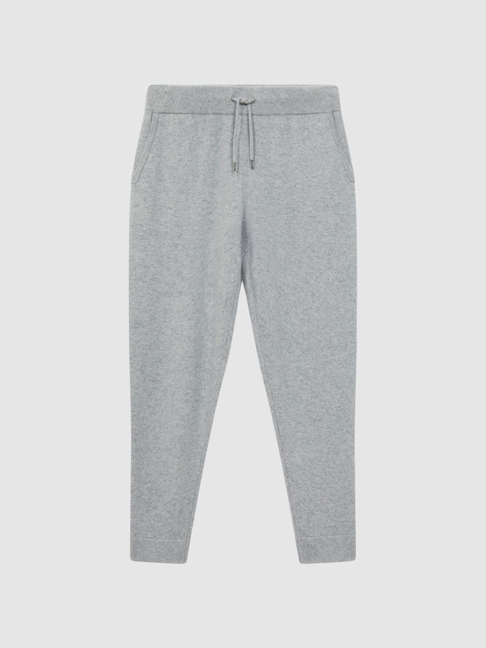 REISS Manly Atelier Cashmere Joggers in Soft Grey Melange