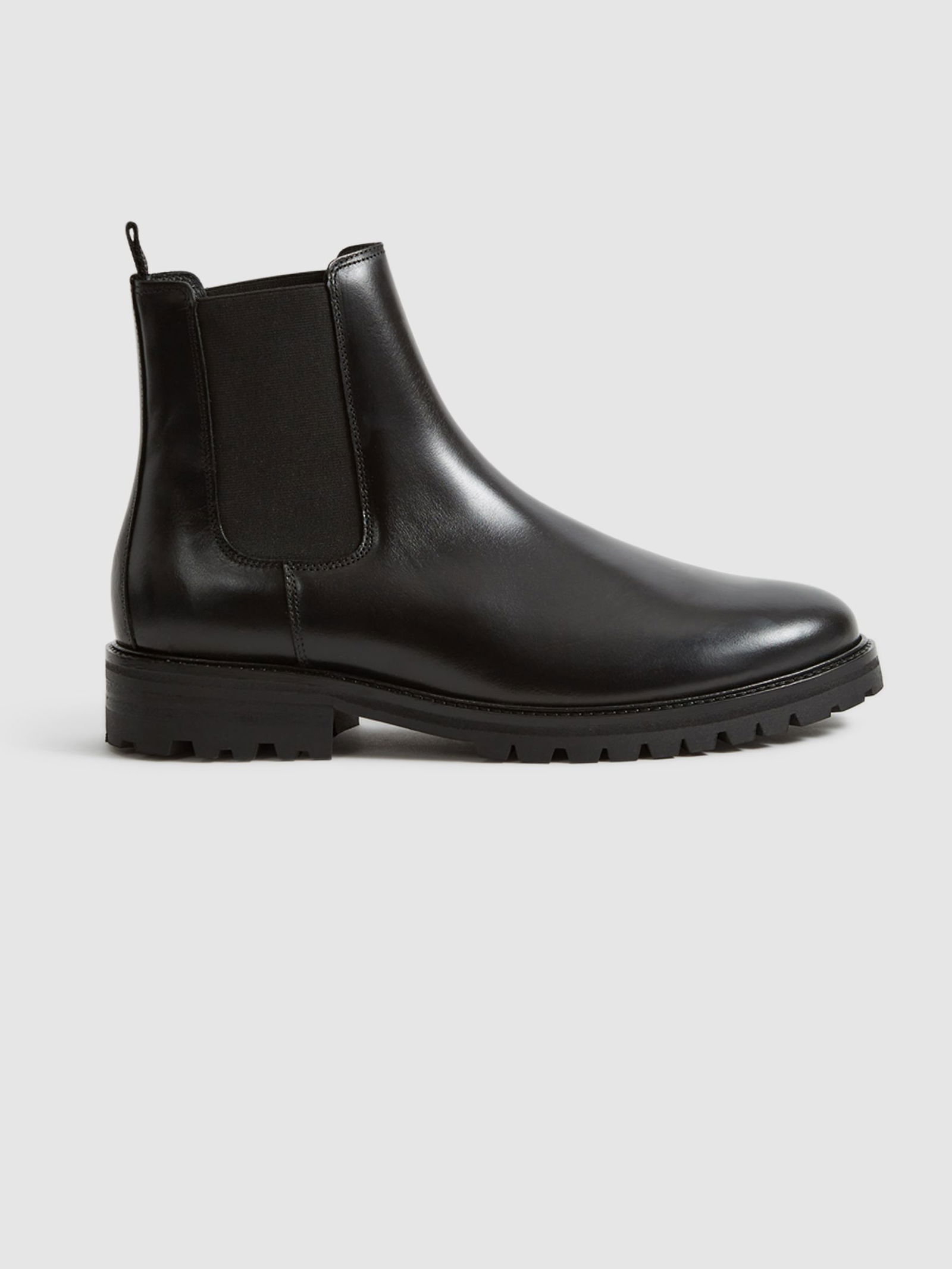 REISS Chiltern Leather Chelsea Boots in Black | Endource