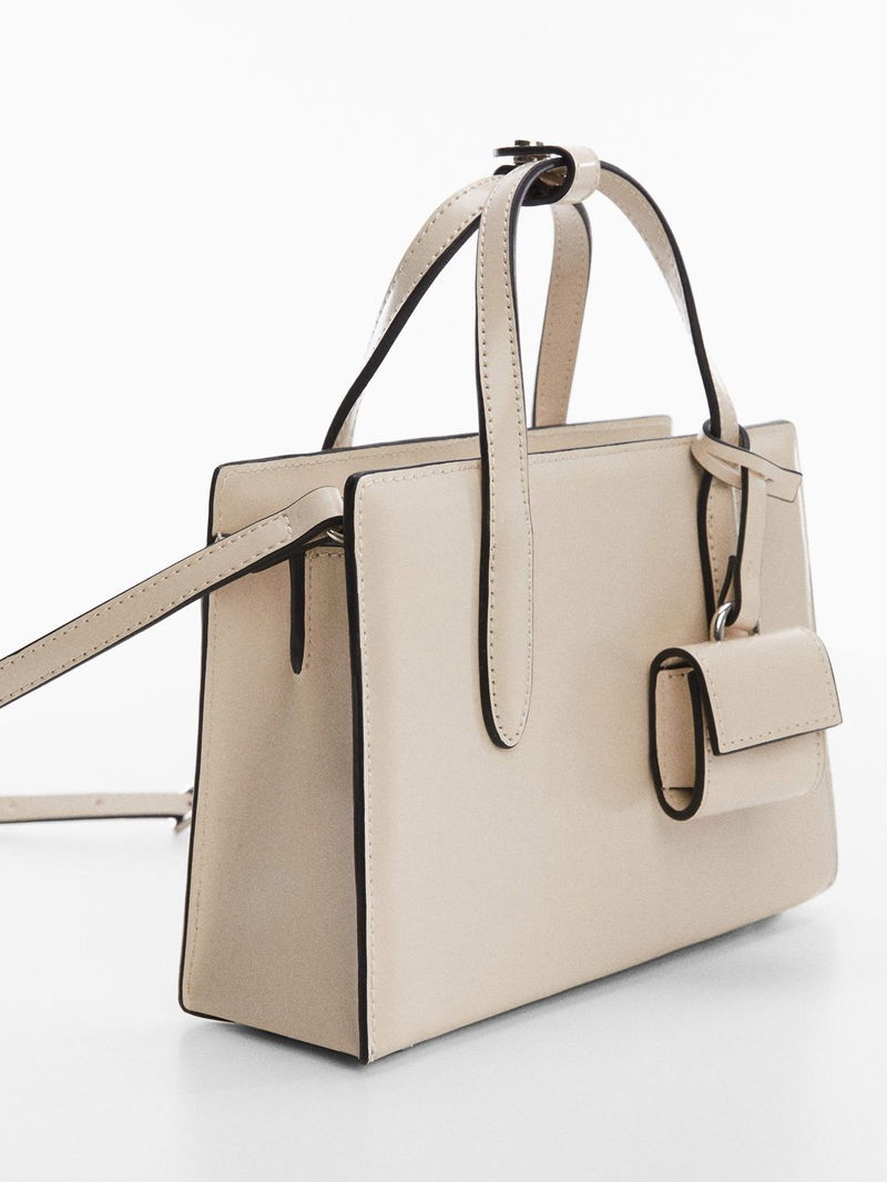 MANGO Anita Saffiano-Effect Small Shopper Bag endource