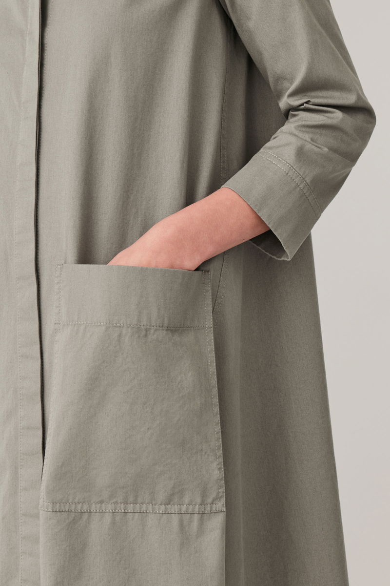 cos shirt dress with large pocket Cos Wool-mix Shirt Dress With Pockets In Black