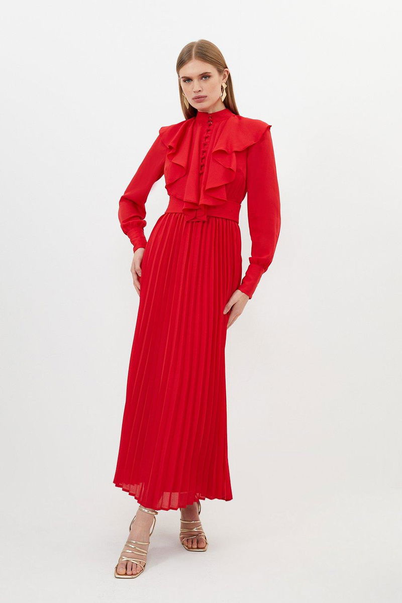 long sleeve karen millen red dress sale