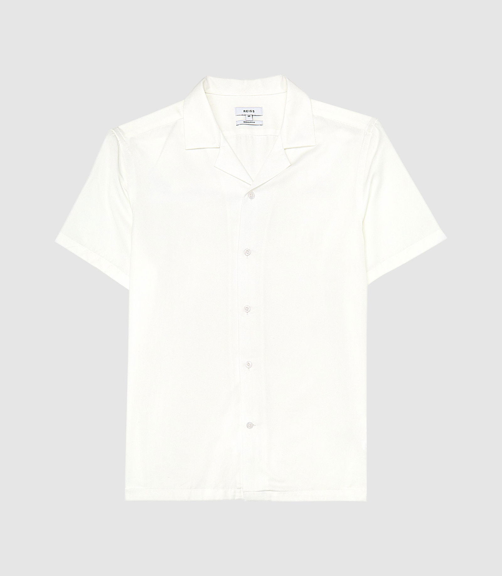 REISS Lang Cuban Collar Shirt in White | Endource