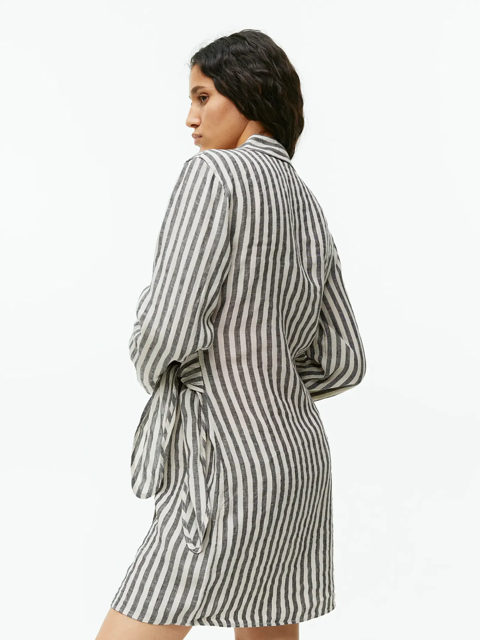 knee length dresses for ladies Linen Wrap Dress | AmourLinen