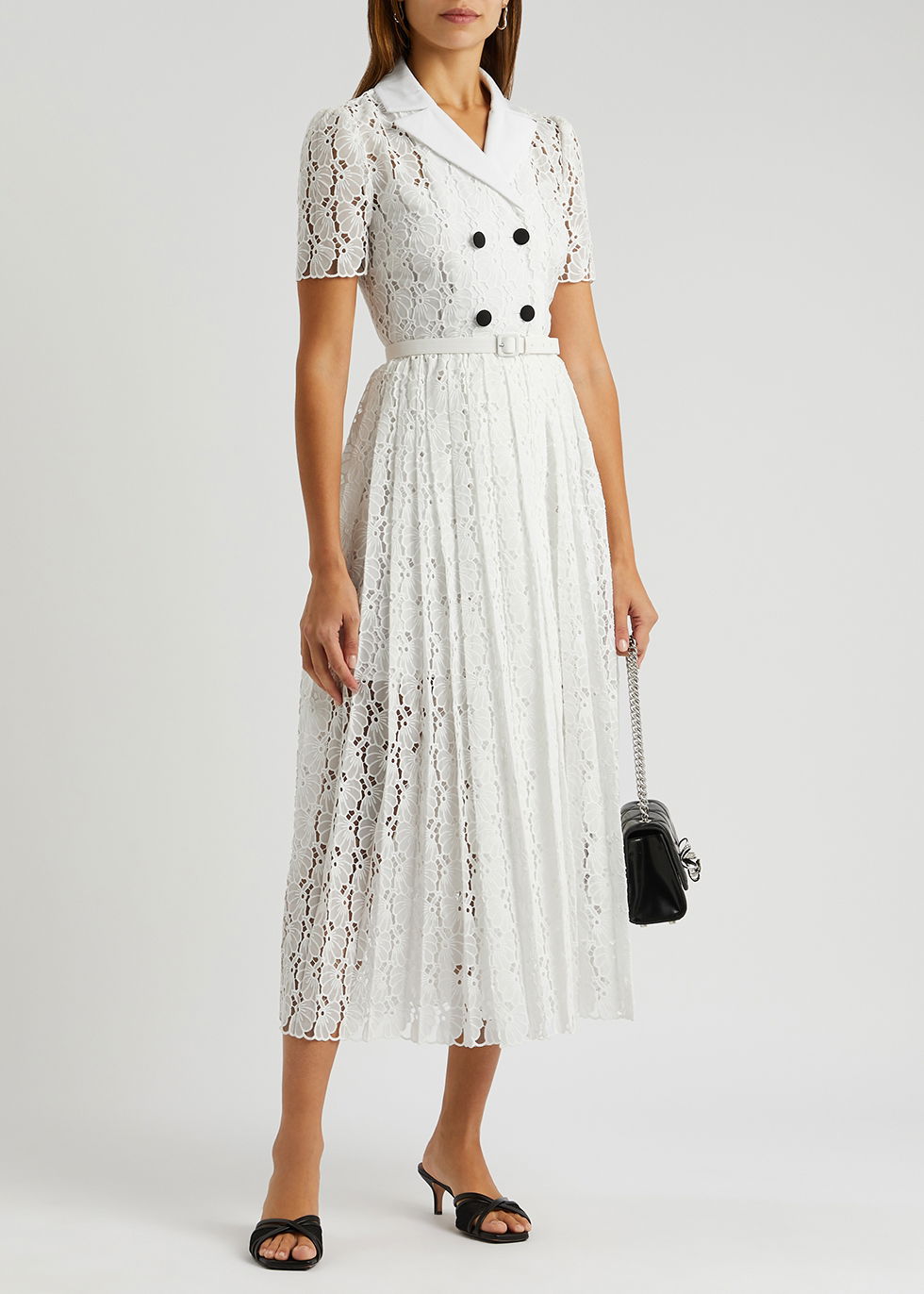 ivory floral guipure midi dress FARM RIO Guipure lace midi dress
