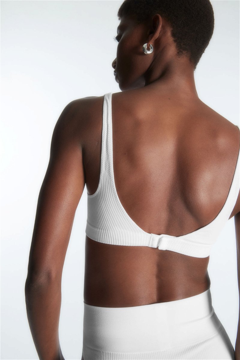 COS Seamless Ribbed Bra in WHITE