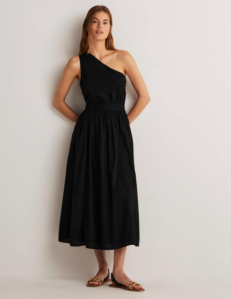boden one shoulder dress One Shoulder Bardot Crystal Maxi Dress Black White