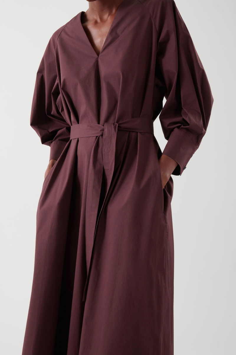 burgundy and gold dress Wine Red Ruched A-Line Midi Dress & Reviews - Wine Red - Dresses main image 0