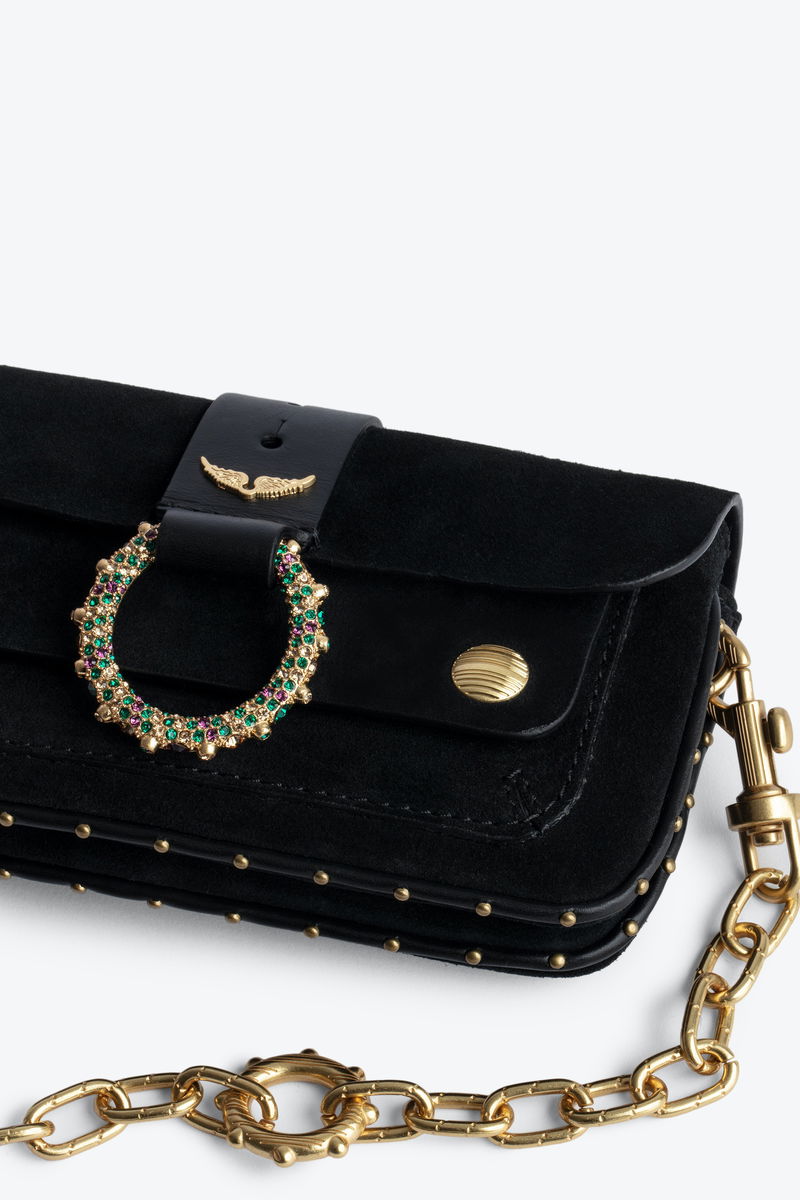 ZADIG & VOLTAIRE Kate Suede Wallet Bag in Black Endource