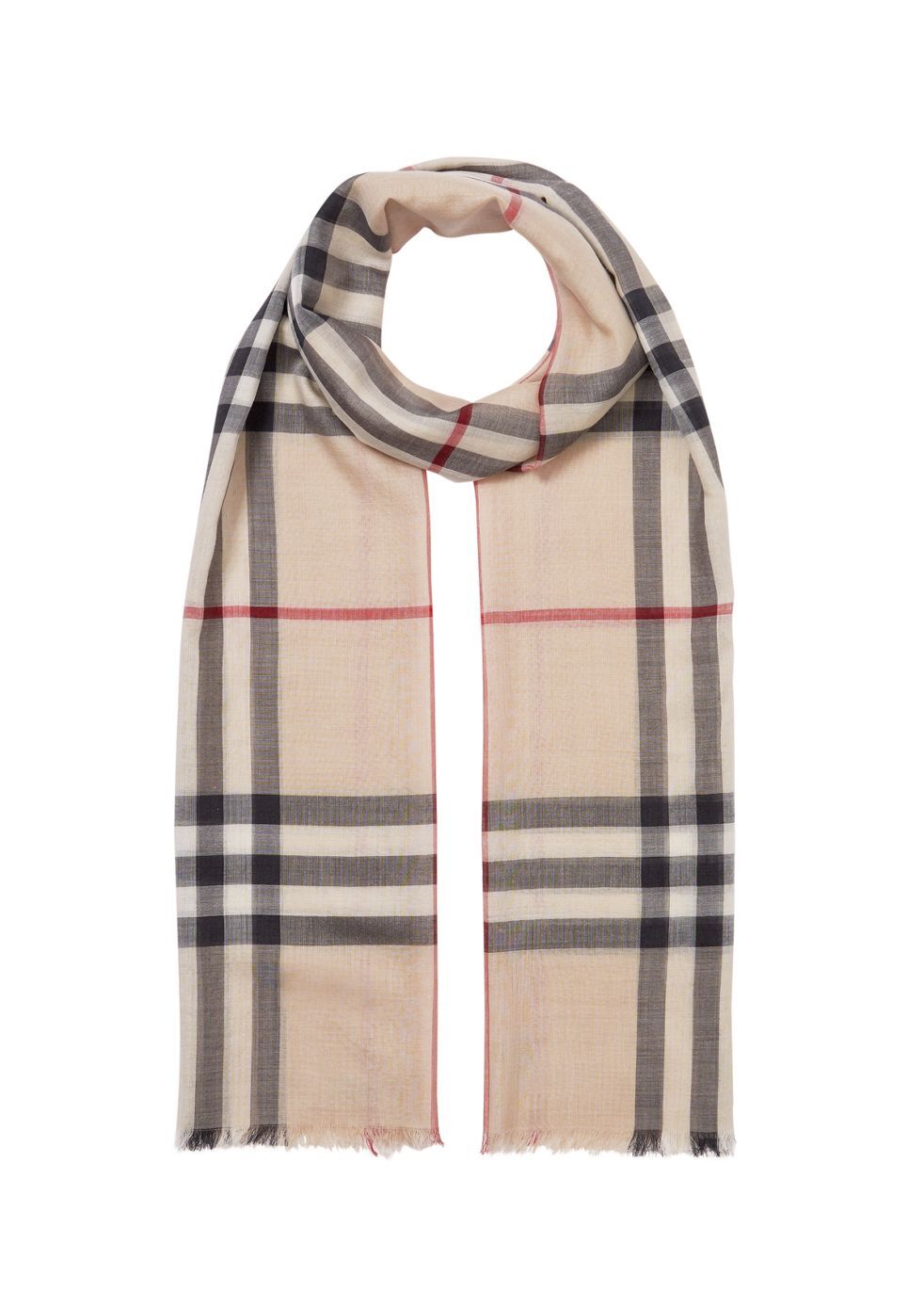 Burberry Lightweight Check Wool & Silk-Blend Scarf