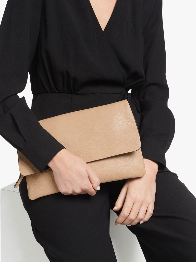 Madison Leather Crossbody Foldover Clutch