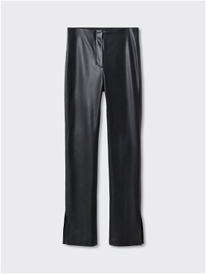 Mango Lille Faux Leather Trousers, Black, 6