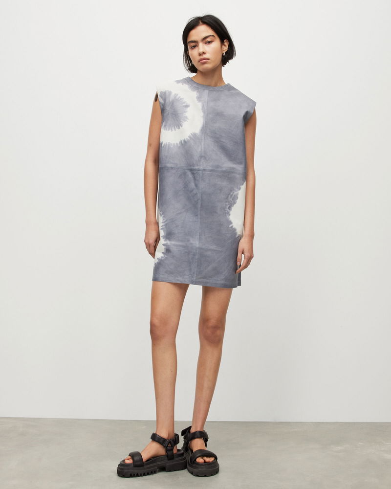 all saints mika leather dress ALLSAINTS Mika Pin-Studded Leather Mini Dress