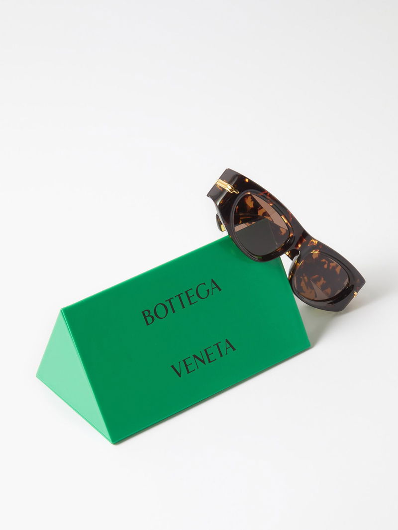 Bottega Veneta Cat Eye Tortoiseshell Acetate Sunglasses In Brown Endource