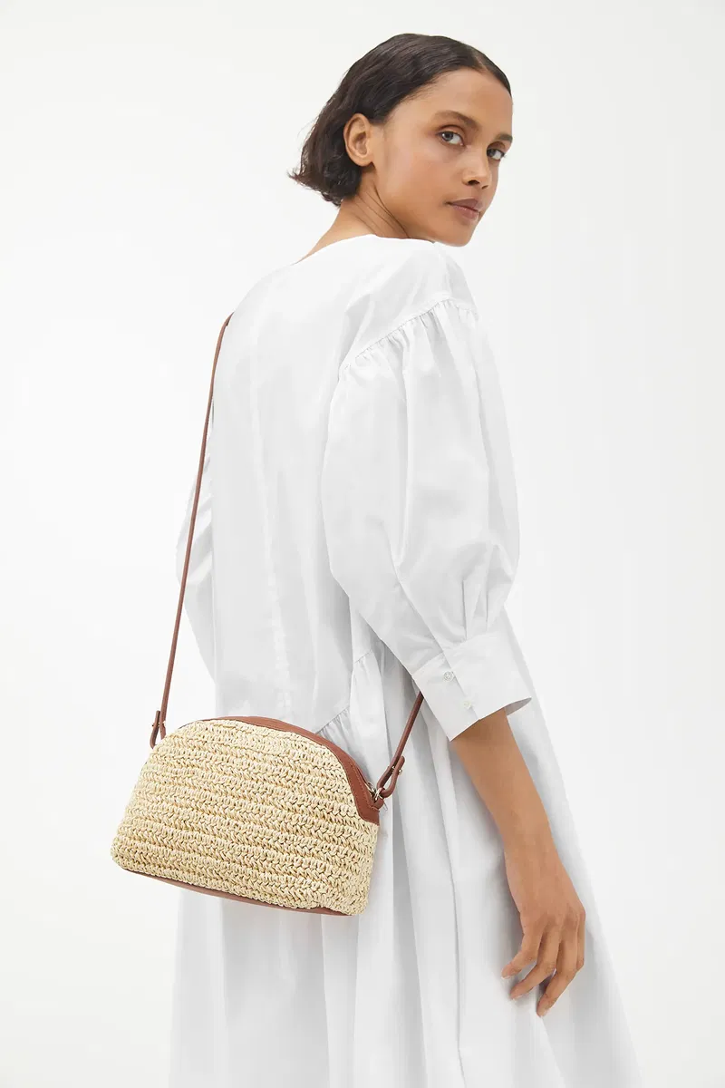ARKET HalfMoon Straw Crossbody Bag Endource