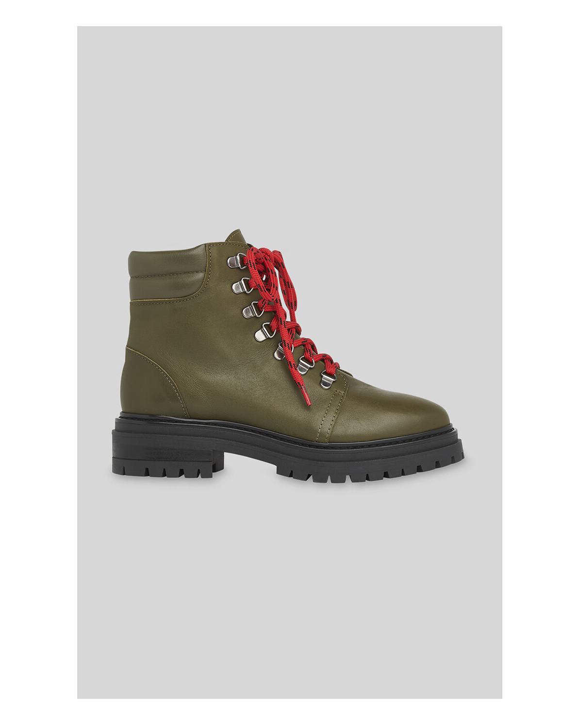WHISTLES Amber Lace Up Boot in Khaki Endource