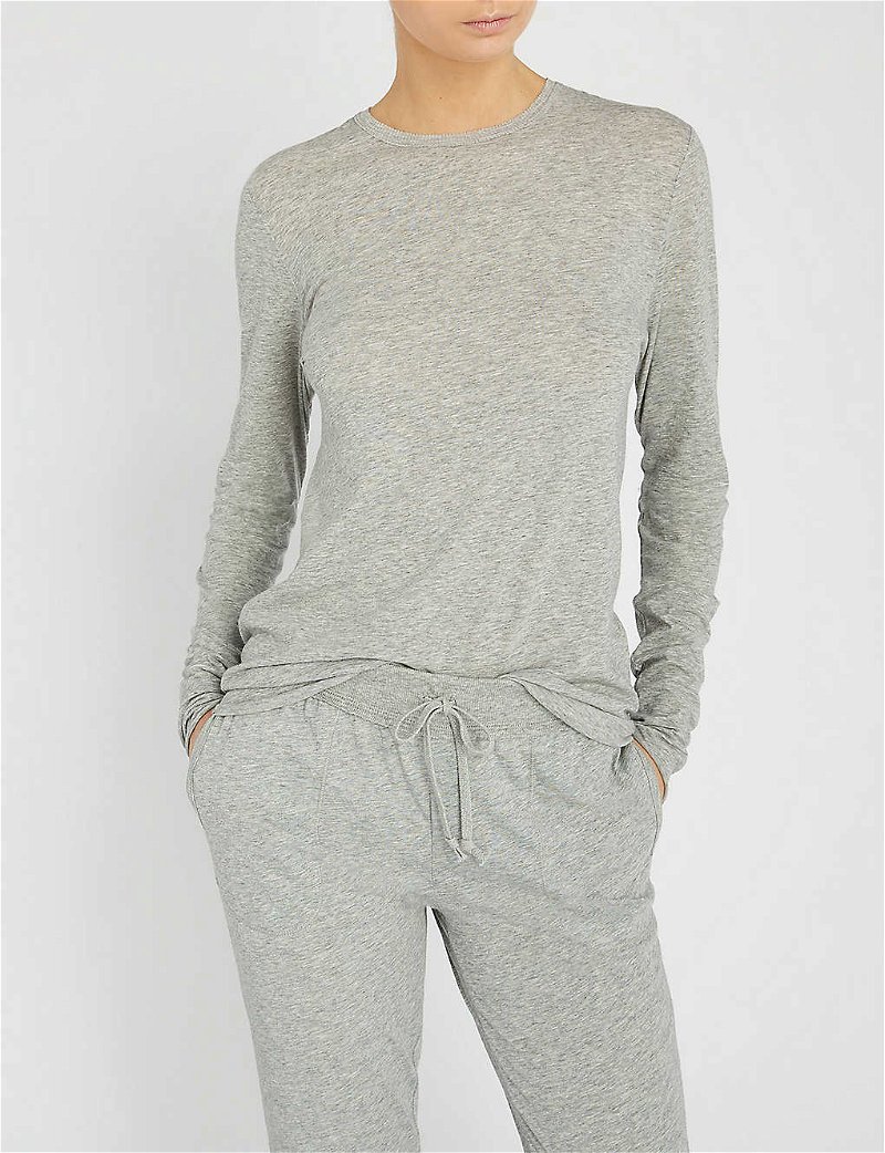 Long-Sleeved Cotton-Jersey Pyjama Top