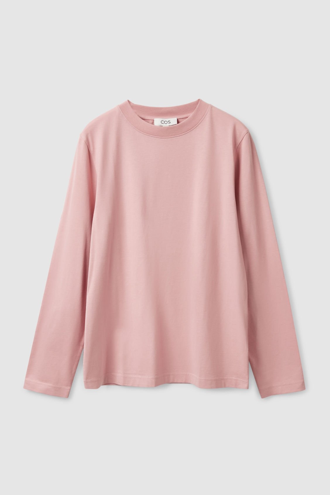 Cos Womens Cotton Long Sleeve Crew Neck Unlined Powder Pink