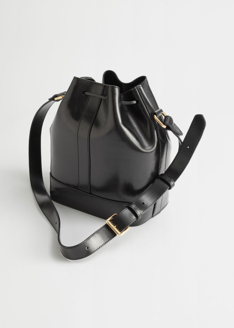  OTHER STORIES Leather Trim Woven Bucket Bag – Allthedress Studio