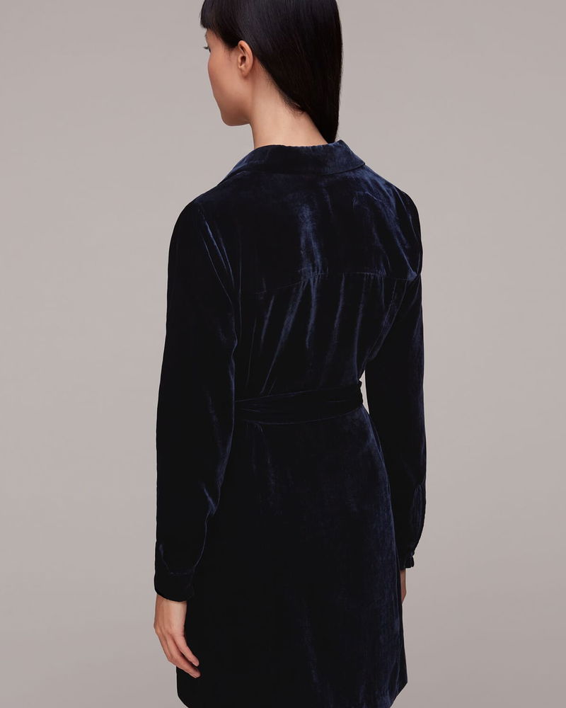 WHISTLES Velvet Wrap Mini Dress Endource