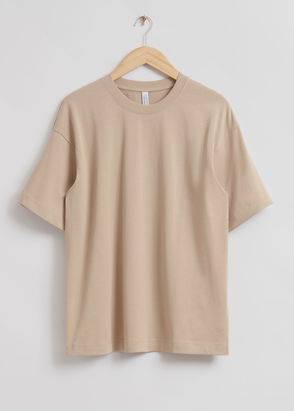 Anna Rib Henley T-Shirt - Navy, Camel