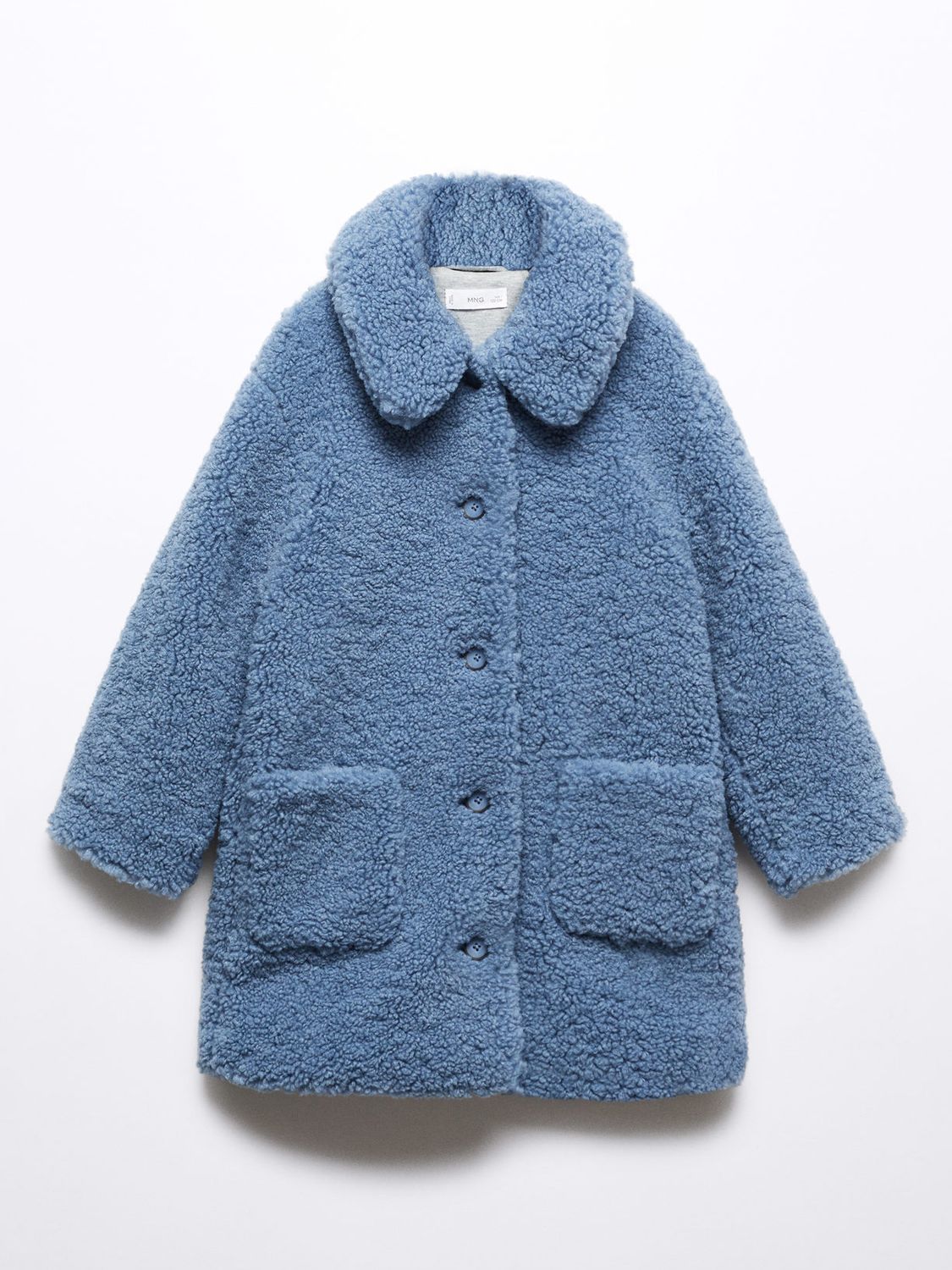 MANGO Teddy Coat in Medium Blue | Endource