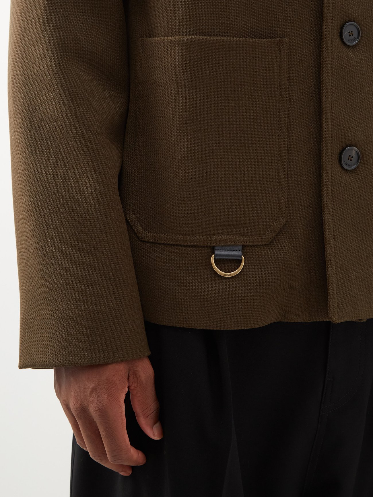 LOEWE Anagram-Patch Wool Workwear Jacket | endource