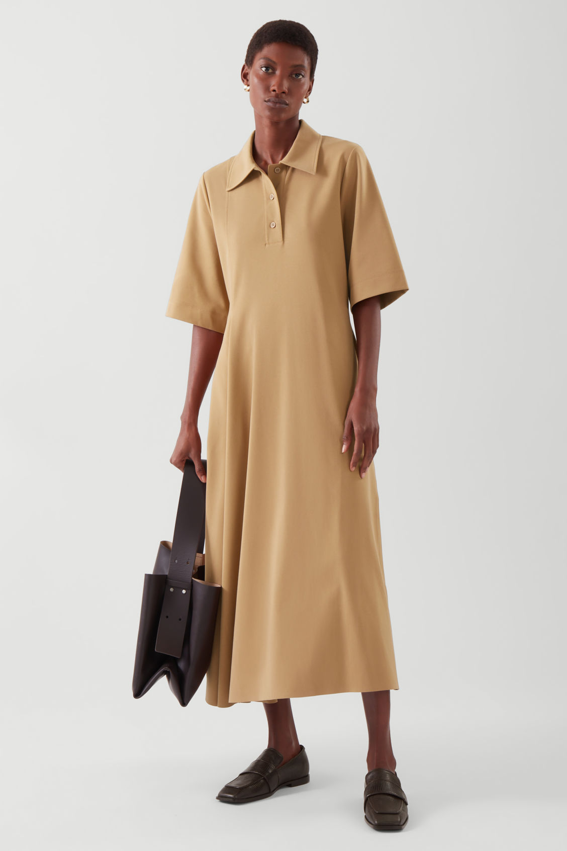 COS Asymmetric Polo Shirt Dress | endource