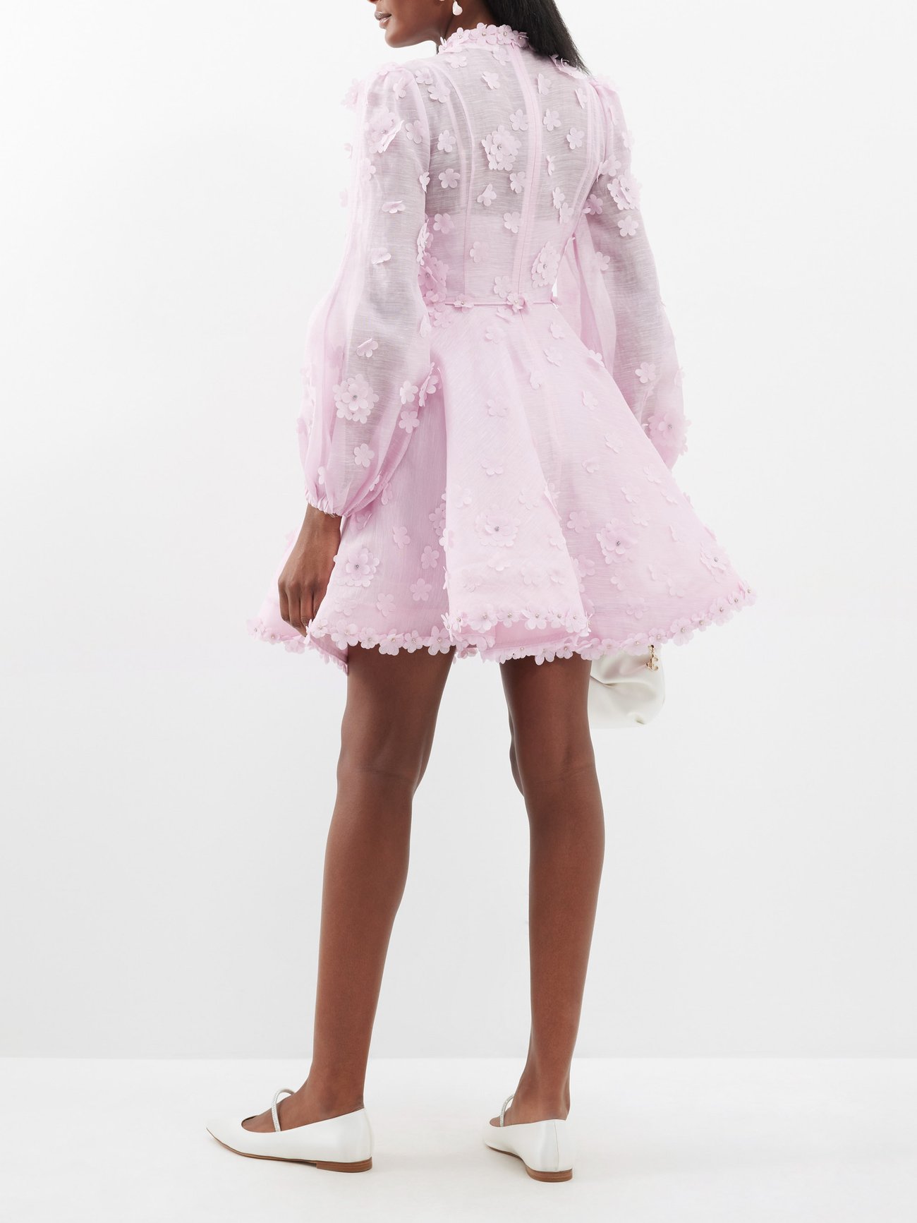 zimmermann pink lace dress Zimmermann Hypnotic Silk Satin And Lace Gown in Pink