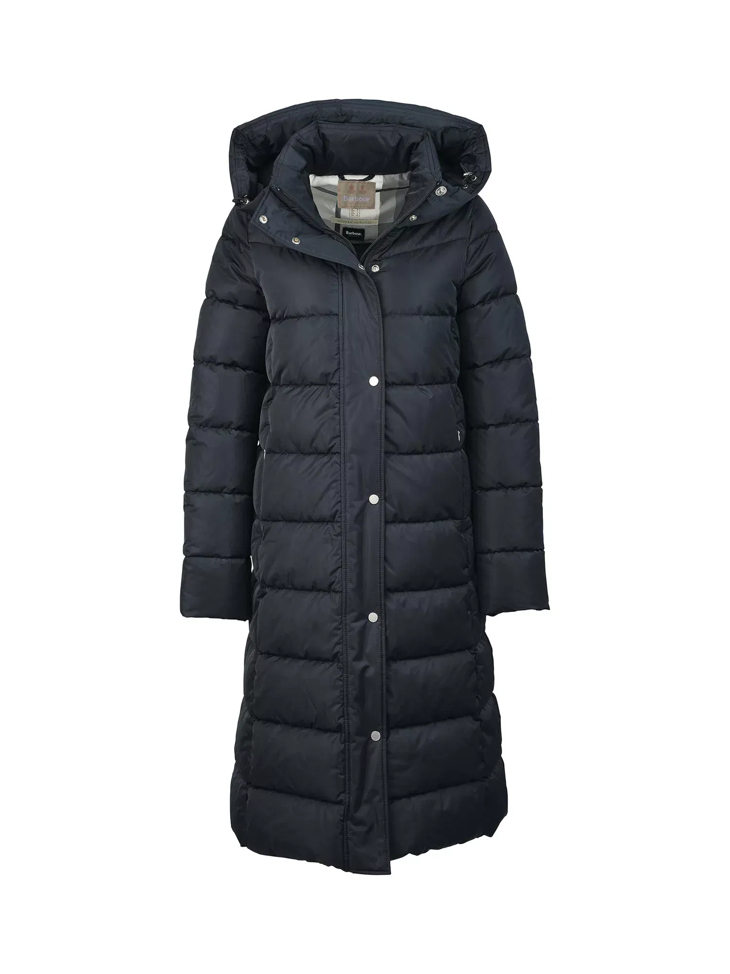BARBOUR Zenia Long Quilted Jacket in Black Endource