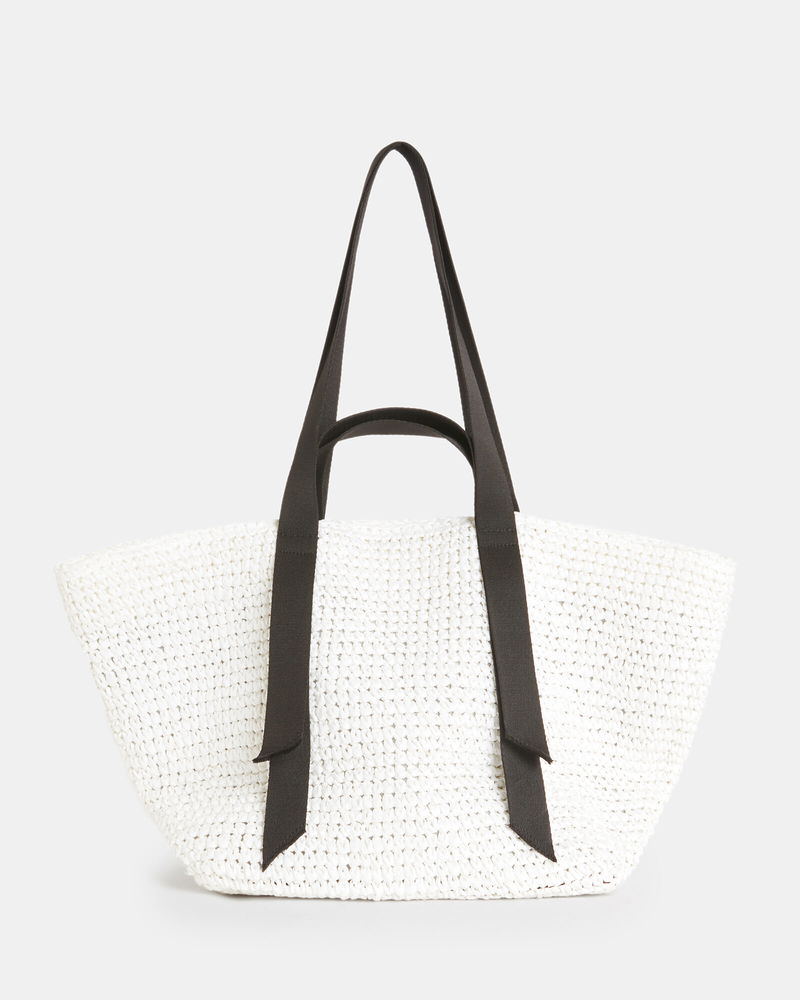 ALLSAINTS Jacqueline Straw Tote Bag in Ivory White Endource