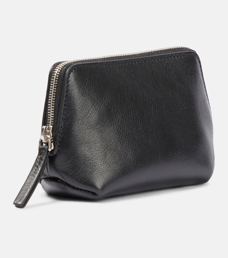 THE ROW Owen Leather Pouch in Black | endource