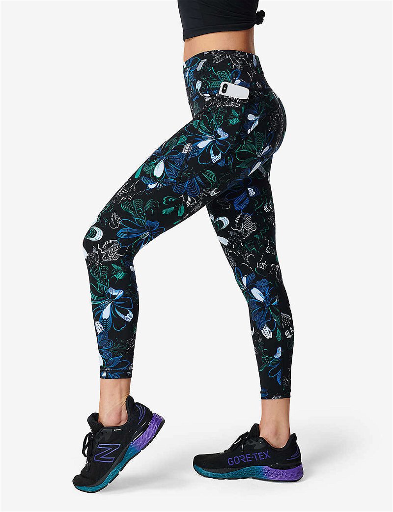 Power 7/8 Arched-Floral Print Stretch-Jersey Workout Leggings