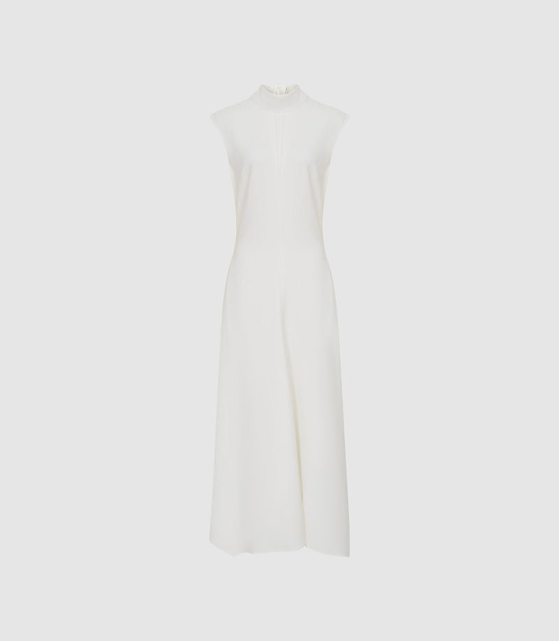 reiss livvy open back dress Reiss Livvy Open Back Midi Dress in Blue