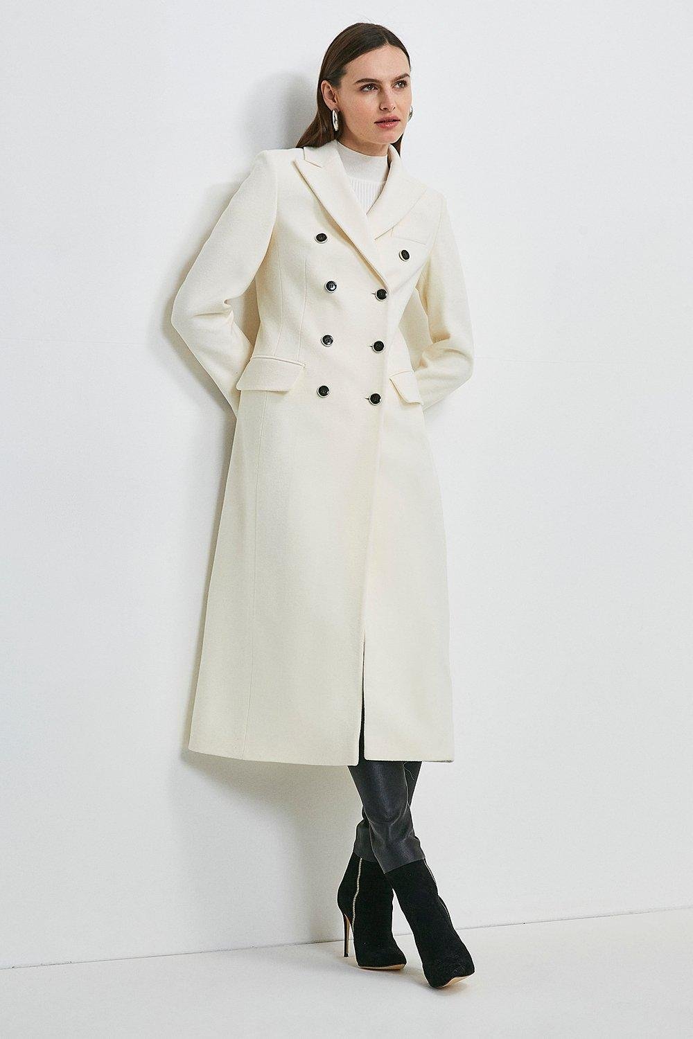 Buy Karen Millen Italian Wool Maxi Double Breasted Tailored Coat