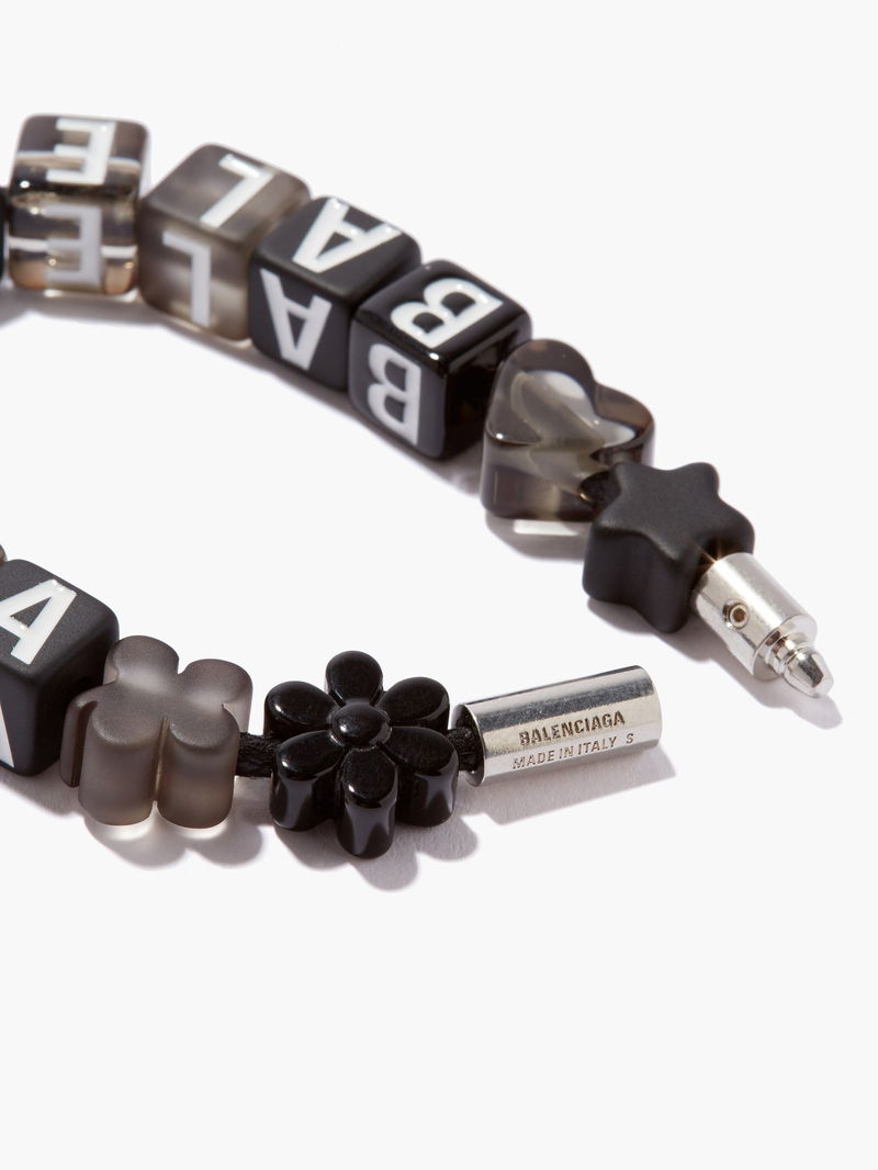 BALENCIAGA Toy Beaded Bracelet in Grey | endource