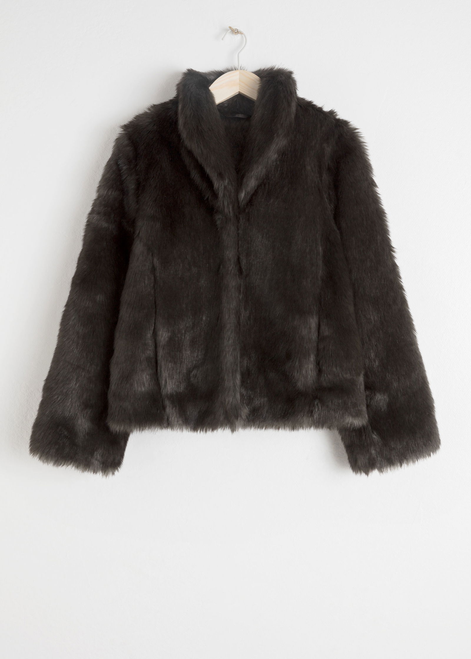 h&m short faux fur jacket