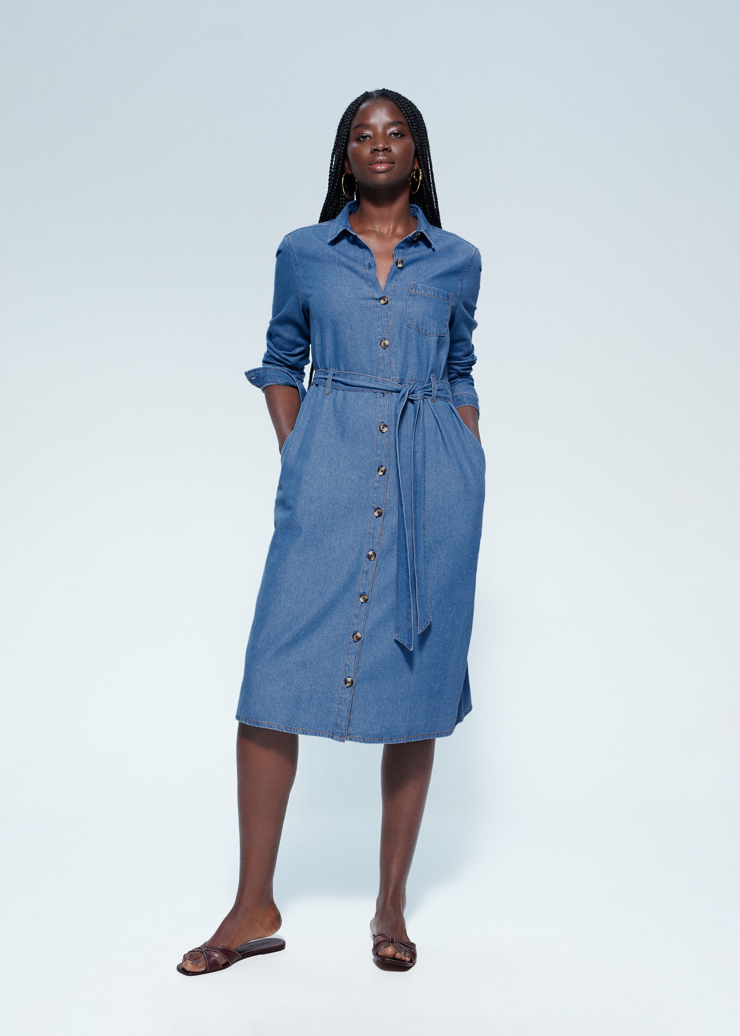mango denim shirt dress Women's Denim Shirt Dress